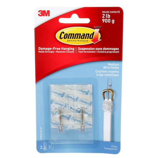 12 Packs: 2 ct. (24 total) Command&#x2122; Clear Medium Wire Hooks